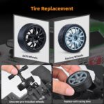 დრიფტ მანქანა 18 კმ/სთ მაღალი სიჩქარის მქონე მოდელი/დრიფტ მანქანა აკუმულატორით და დრიფტ საბურავებით / დისტანციური მართვის დრიფტ მანქანა / დისტანციური და პულტიანი მანქანები SlideStorm RC - Image 7