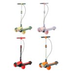 Складной детский самокат / Детские самокаты / Самокат со светодиодными фарами и музыкальным сопровождением / Детский складной самокат / Детский самокат / Трехколесный самокат — изображение 2