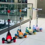 Складной детский самокат / Детские самокаты / Самокат со светодиодными фарами и музыкальным сопровождением / Детский складной самокат / Детский самокат / Трехколесный самокат — изображение 4