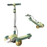 Складной детский самокат / Детские самокаты / Самокат со светодиодными фарами и музыкальным сопровождением / Детский складной самокат / Детский самокат / Трехколесный самокат