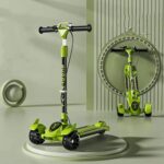 დაკეცვადი საბავშვო სკუტერი / საბავშვო სკუტერები  / სკუტერი LED განათებით და მუსიკის ჩასართავი ფუნქციით / საბავშვო სკუტერი დასაკეცი /  ბავშვთა სკუტერი / სამბორბლიანი სკუტერი  (სამაკატი, გორიალა, თვითგორია) - Image 7