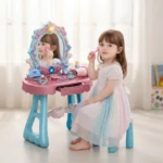 Dressing Table Princess Dream Set / საბავშვო პრინცესას მაგიდის / მაკიაჟის სათამაშოები, მაგიდა, სილამაზის სალონის სათამაშო კომპლექტი გოგონებისთვის - Image 3